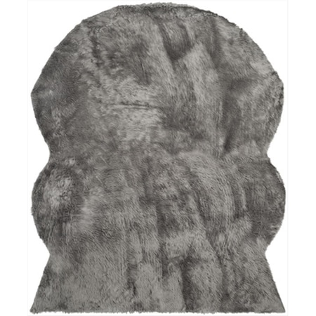 Safavieh 8 x 10 ft. Large Rectangle- Shag Faux Sheep Skin Grey Hand Tufted Rug FSS115D-8